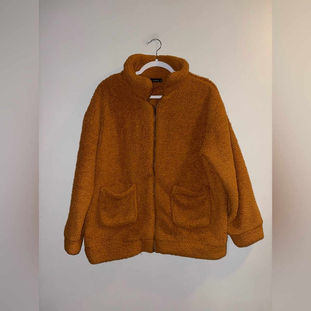 Zaful | Brown Teddy Fleece Jacket